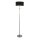 Lampadaire E27 157,5 cm bas Chrome Noir Abat-jour en tissu