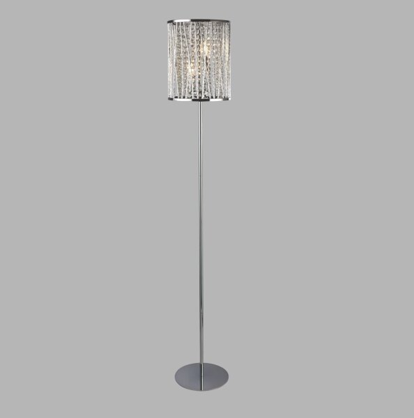 Lampadaire Cristal Métal H : 152 cm Chrome Clair 2x E14