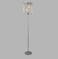 Stehleuchte Kristall Metall H: 152 cm Chrom Klar 2x E14