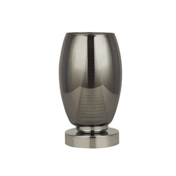 LED Tischlampe Rauchglas H: 20,5 cm Ø 11,5 cm 3000 K