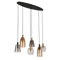 Lampe &agrave; suspendre 6 flammes E14 L : 95 cm Verre...