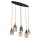 Lampe à suspendre 6 flammes E14 L : 95 cm Verre Métal Vintage