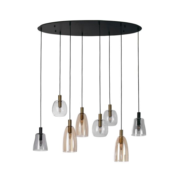 Lampe à suspendre verre métal L : 120 cm grand H : max. 1,4 m