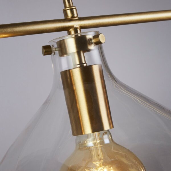 Lampe de billard vintage à 3 flammes L : 110 cm E27 en laiton