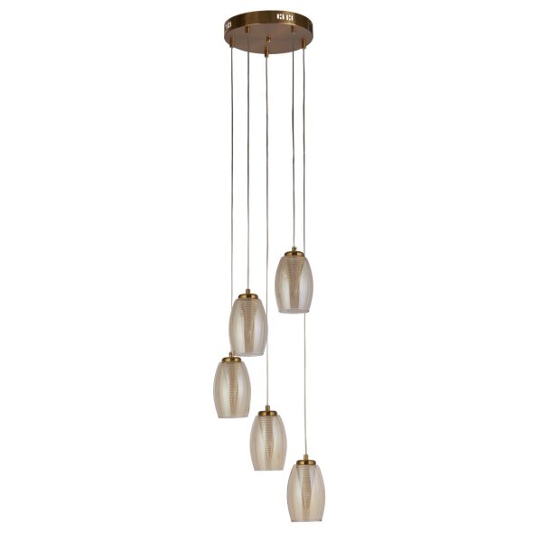 Suspension LED Ø 35 cm H : max. 1,5 m Bronze Crème 3000 K