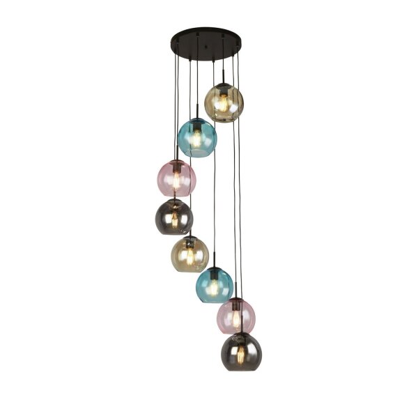 Hängeleuchte Bunt Ø 54 cm H: max. 2 m verstellbar Glas