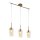 Pendelleuchte 3-flammig in Messing Creme E14 Glas Metall