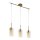 Pendelleuchte 3-flammig in Messing Creme E14 Glas Metall