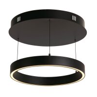 LED Pendelleuchte Metall Schwarz rund Ø 44 cm Ring