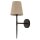 Wandlampe Schwarz Creme H: 43 cm E14 Stoff Metall Rustikal