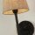 Wandlampe Schwarz Creme H: 43 cm E14 Stoff Metall Rustikal