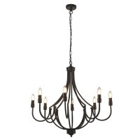 Lustre métal Ø 75 cm 8 flammes E14 Noir...
