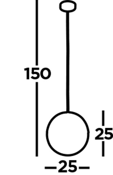 Suspension Noir Blanc E27 Ø 25 cm rond verre métal