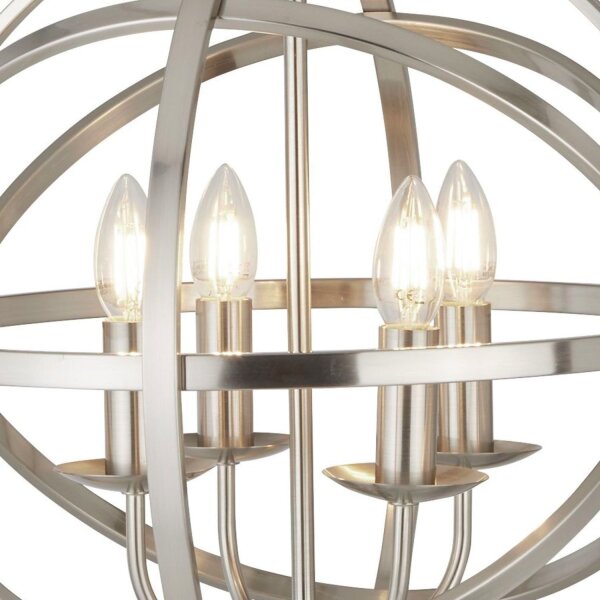 Hängelampe Silber matt Ø 45 cm rund für 4x E14 Metall