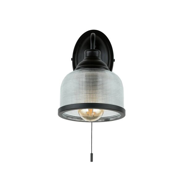Vintage Wandlampe mit Schalter H: 24,5 cm E27 Schwarz