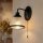 Vintage Wandlampe mit Schalter H: 24,5 cm E27 Schwarz
