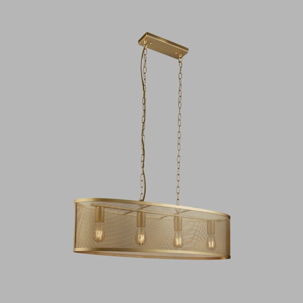 Lampe à suspendre en métal Mesh L : 91 cm 4x E27 en or