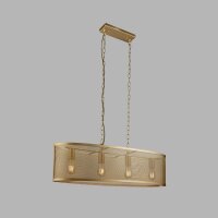 Hängeleuchte Metall Mesh B: 91 cm 4x E27 in Gold