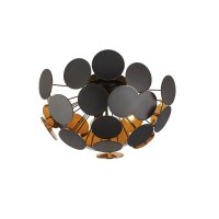 Plafonnier M&eacute;tal Noir Or &Oslash; 52 cm 3x E14...