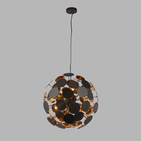 Hängeleuchte rund Ø 54 cm Metall Schwarz Gold 6x E14