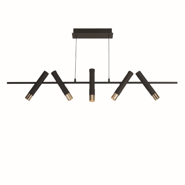 Suspension LED noir or réglable 3000 K métal