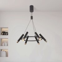 LED Hängeleuchte rund D: 70 cm in Schwarz Gold...