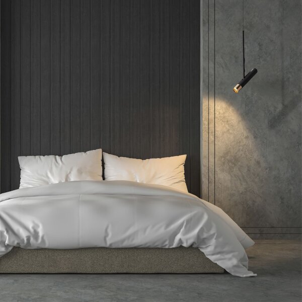 Suspension LED métal ajustable noir or 3000 K
