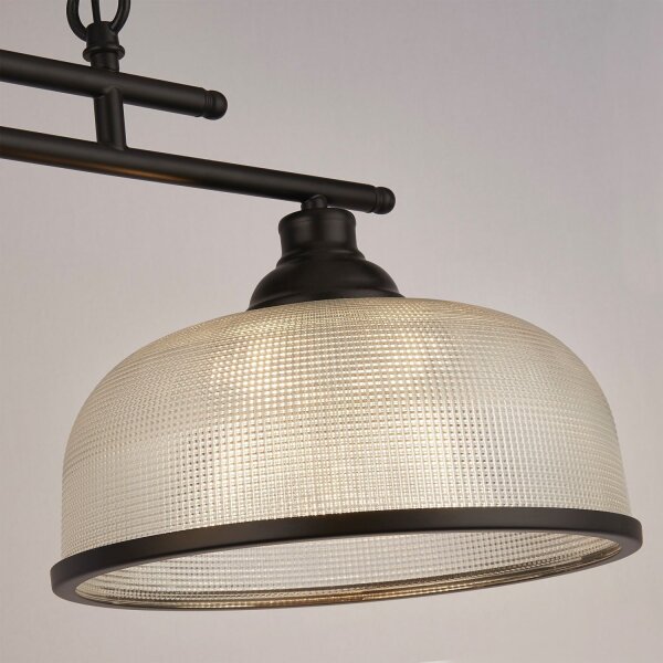 Lampe à suspendre noire claire L : 99 cm 3-flammes E27 verre métal