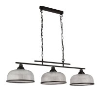 Lampe à suspendre noire claire L : 99 cm 3-flammes...