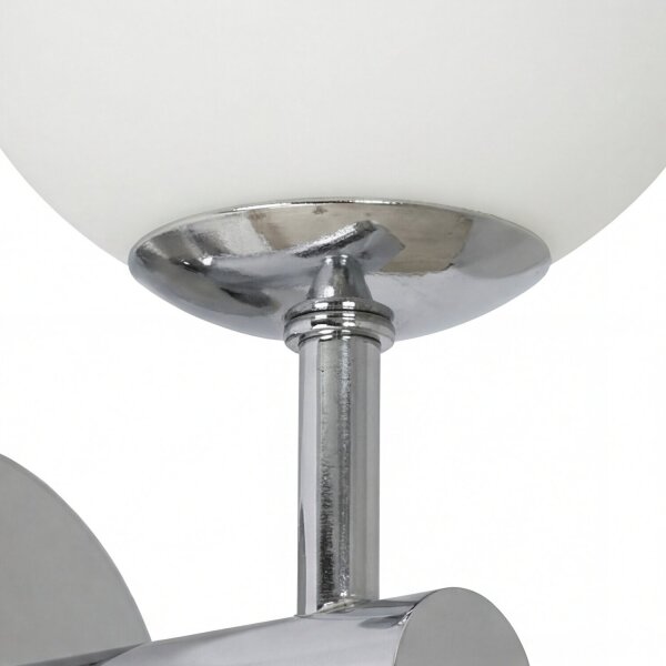Wandlampe Bad IP44 Chrom Weiß Glas G9 mit Zugschalter
