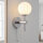 Wandlampe Bad IP44 Chrom Weiß Glas G9 mit Zugschalter