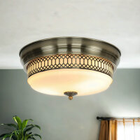 Deckenlampe Badezimmer Ø 35 cm IP44 Messing Antik...