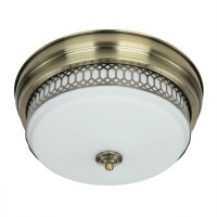Deckenlampe Badezimmer Ø 35 cm IP44 Messing Antik...
