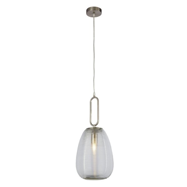 Pendelleuchte Glas Metall Ø 24 cm H: 1,3 m verstellbar E27