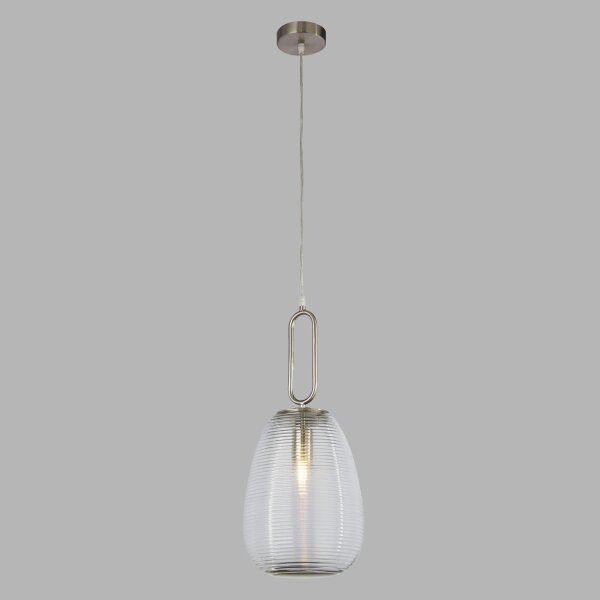Pendelleuchte Glas Metall Ø 24 cm H: 1,3 m verstellbar E27