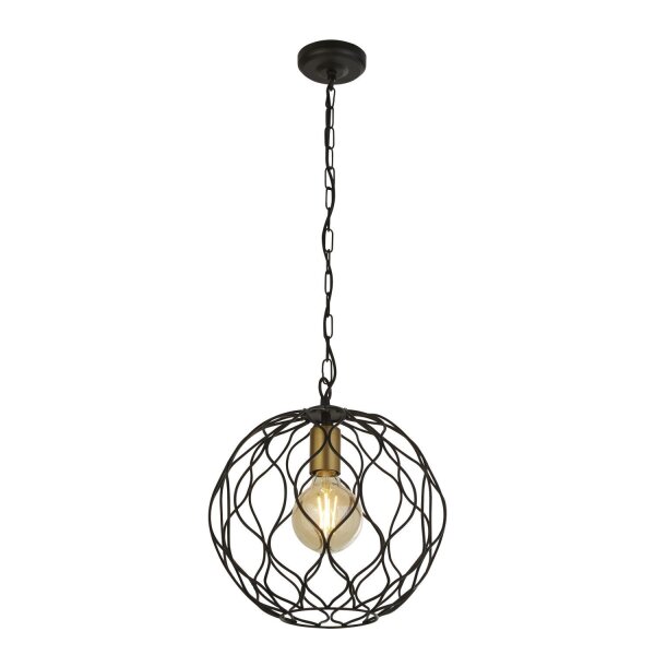 Lampe à suspendre E27 Ø 31,5 cm en noir or métal HOWARD