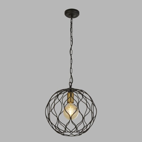Lampe à suspendre E27 Ø 31,5 cm en noir or métal HOWARD