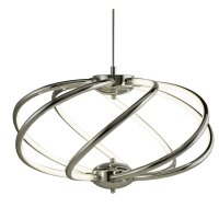 LED Hängelampe Metall D: 51 cm Chrom Weiß 3000...