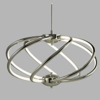 LED Hängelampe Metall D: 51 cm Chrom Weiß 3000...
