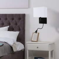 Wandleuchte mit Schwanenhals Schalter E27 Schwarz Weiß