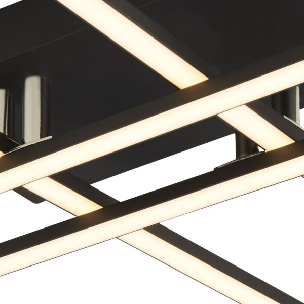 LED Deckenlampe 3000 K warmweiß Schwarz matt Chrom