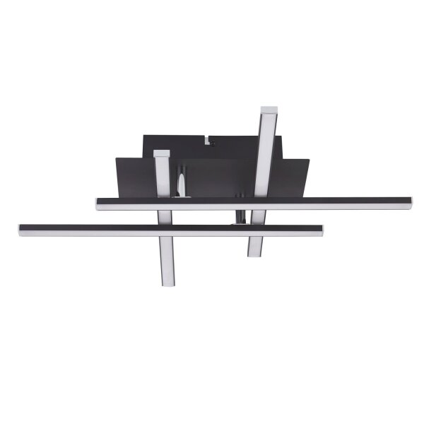 LED Deckenlampe 3000 K warmweiß Schwarz matt Chrom