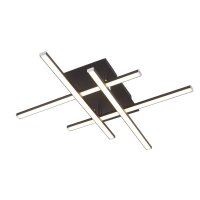 LED Deckenlampe 3000 K warmweiß Schwarz matt Chrom