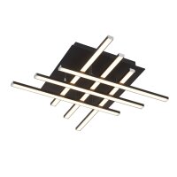 Plafonnier LED Métal L : 45,5 cm Noir Chrome 3000 K