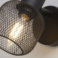 Wandspot Schwarz E14 Ø 9 cm Metall verstellbar Retro