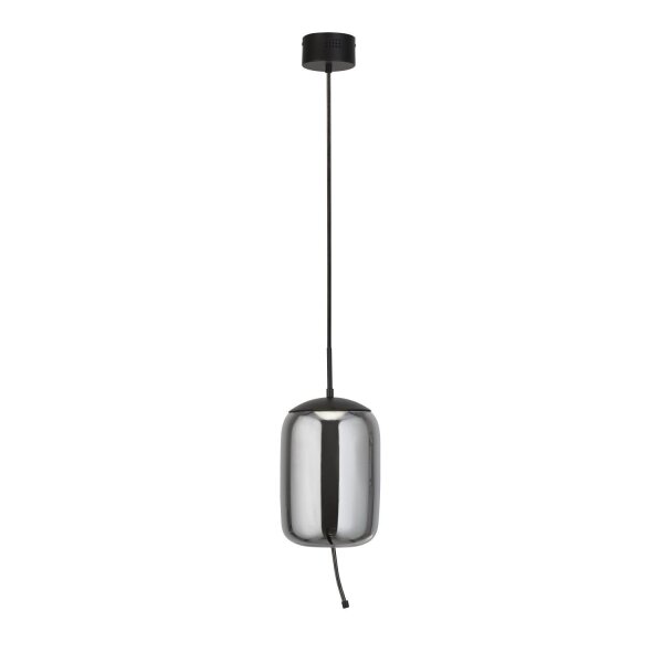 LED Pendelleuchte Grau Ø 18 cm 2700 K Glas Metall