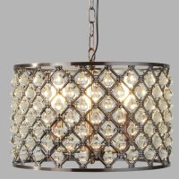 Suspension cristal Ø 38 cm 3x E14 en cuivre antique