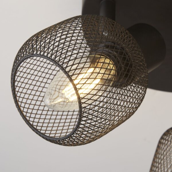 Deckenstrahler 3-flammig Schwarz E14 D: 36 cm Metall