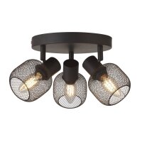 Deckenstrahler 3-flammig Schwarz E14 D: 36 cm Metall
