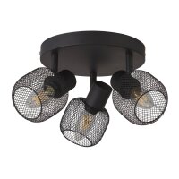 Deckenstrahler 3-flammig Schwarz E14 D: 36 cm Metall